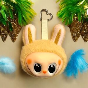 Labubu Yellow Plush Keychain